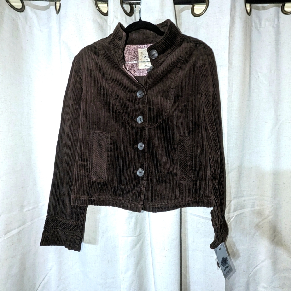 IZOD Brown courdoroy Jacket High Neck